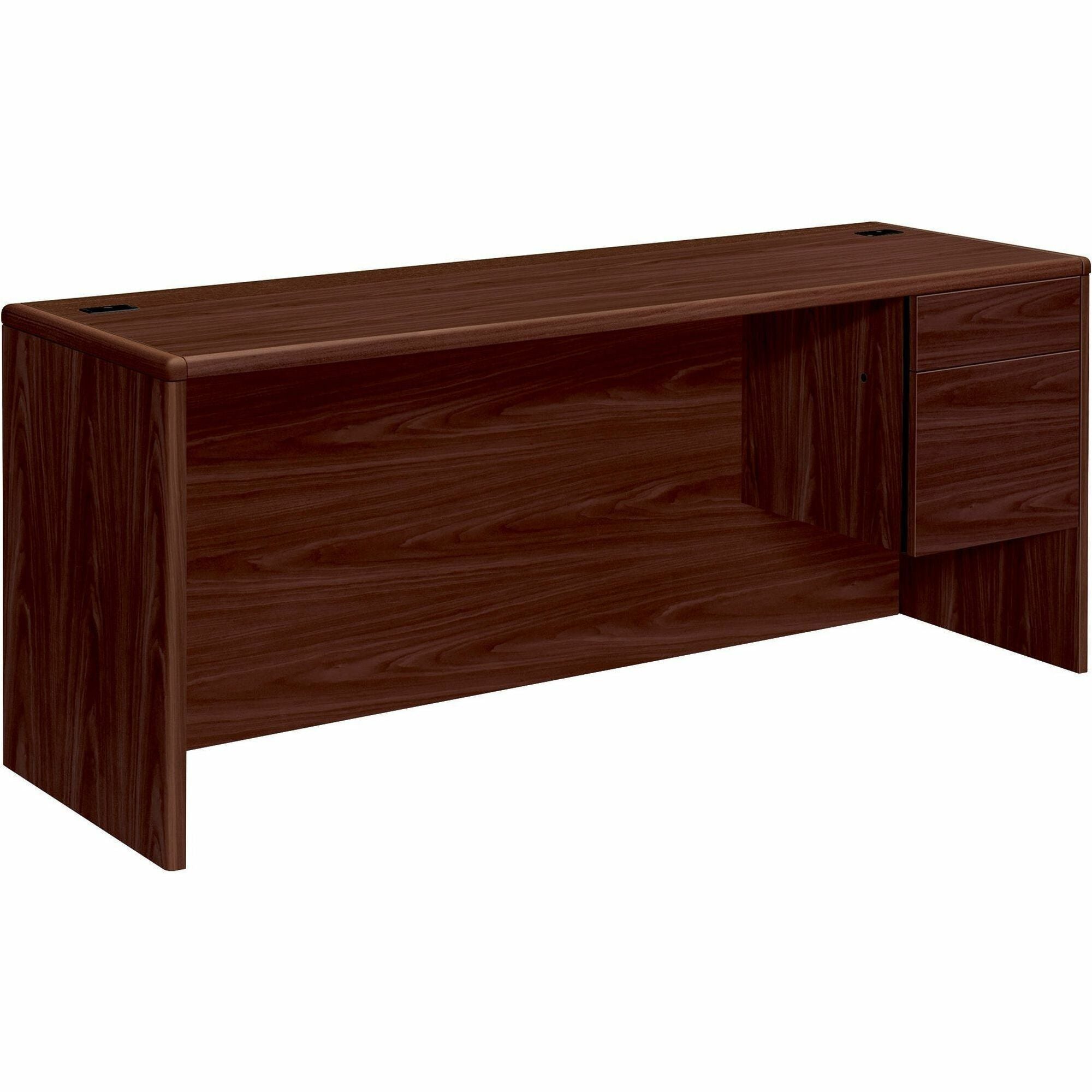 HON 10700 H10745R Pedestal Credenza - 72" x 24"29.5" - 2 x Box, File Drawer(s)Right Side - Waterfall Edge - 