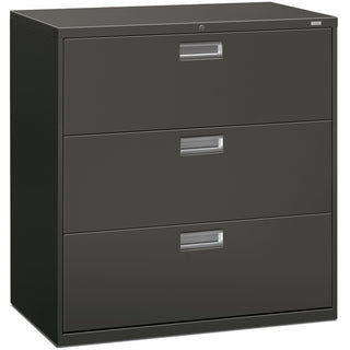 Brigade 600 Series Lateral File, 3 Legal/Letter-Size File Drawers, Charcoal, 42" x 18" x 39.13