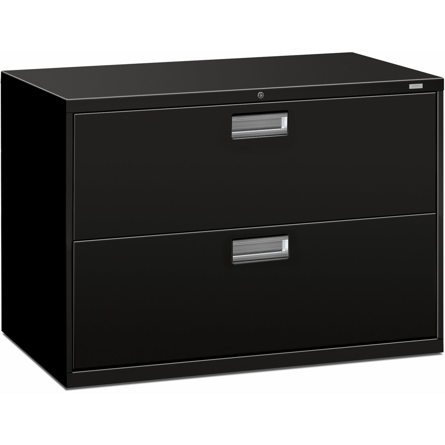 Brigade 600 Series Lateral File, 2 Legal/Letter-Size File Drawers, Black, 42" x 18" x 28