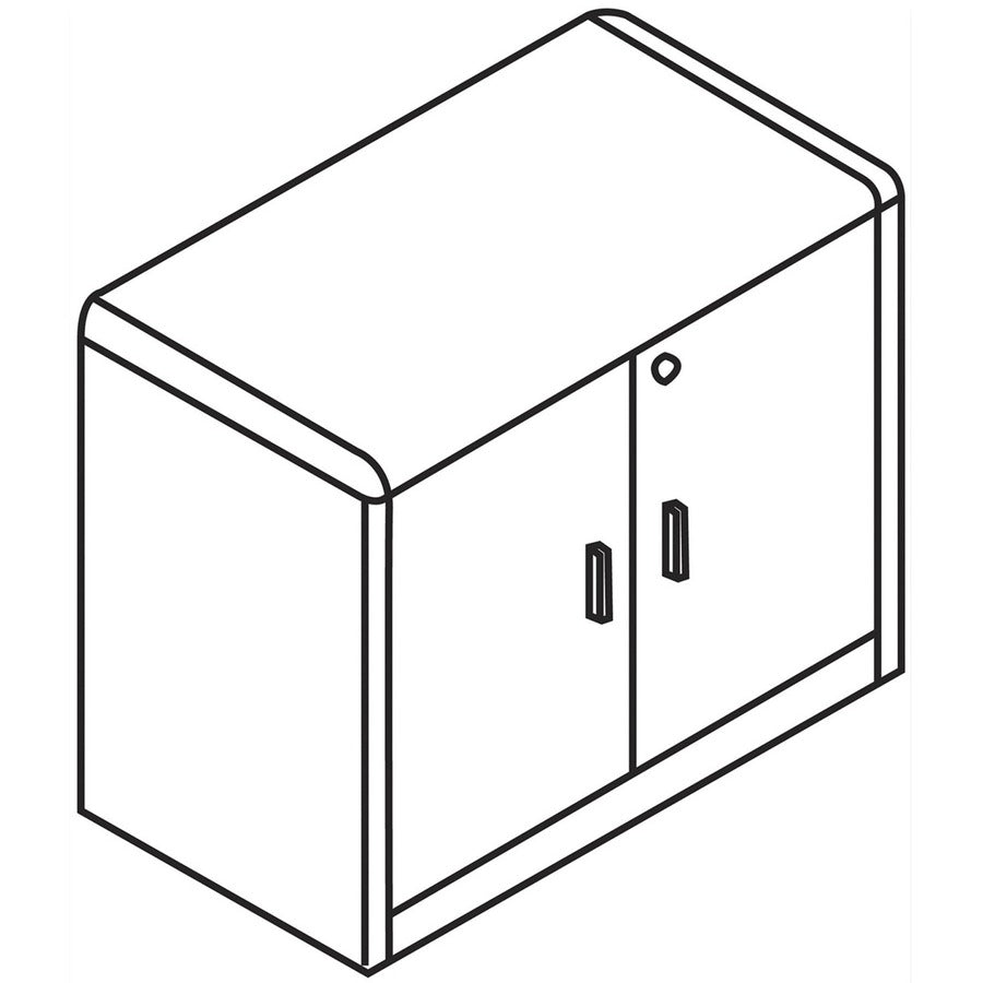 HON 10700 H107291 Storage Cabinet - 36" x 20"29.5" - 2 Door(s) - 4 Adjustable Shelf(ves) - Waterfall Edge - Finish: Mahogany - 