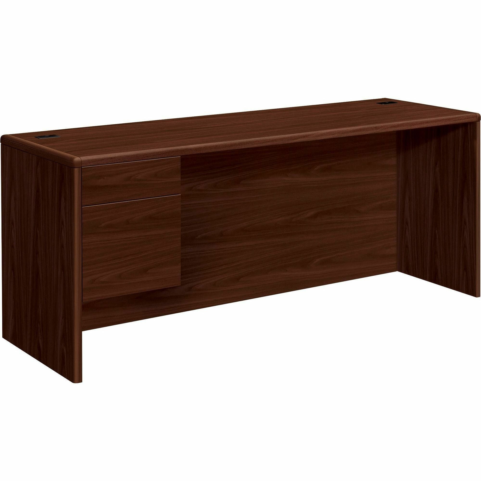 HON 10700 H10746L Pedestal Credenza - 72" x 24"29.5" - 2 x Box, File Drawer(s)Left Side - Waterfall Edge - 