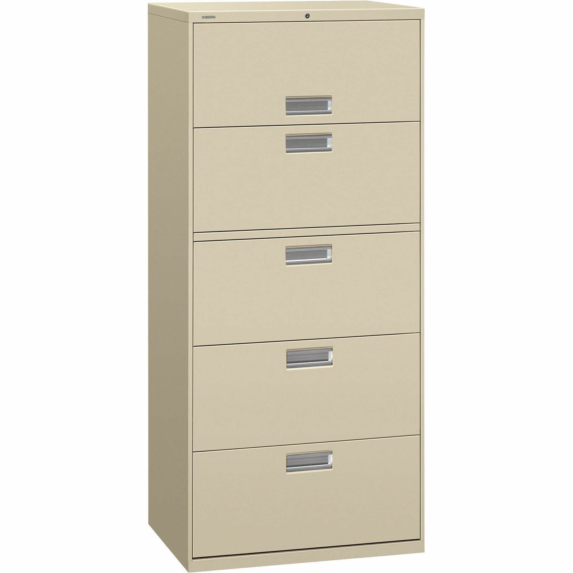 HON Brigade 600 H675 Lateral File - 30" x 18"67" - 5 Drawer(s) - Finish: Putty - 