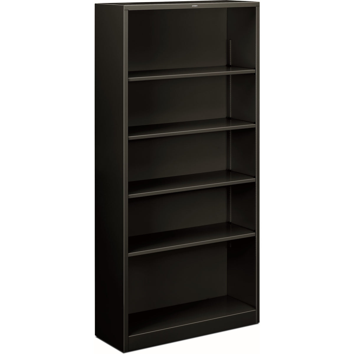 Metal Bookcase, Five-Shelf, 34.5w x 12.63w x 71h, Black