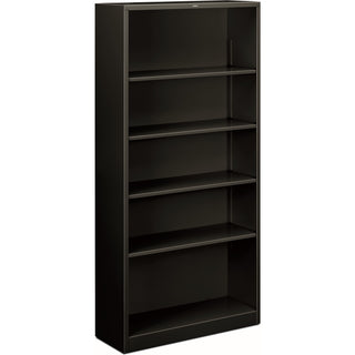 Metal Bookcase, Five-Shelf, 34.5w x 12.63w x 71h, Black