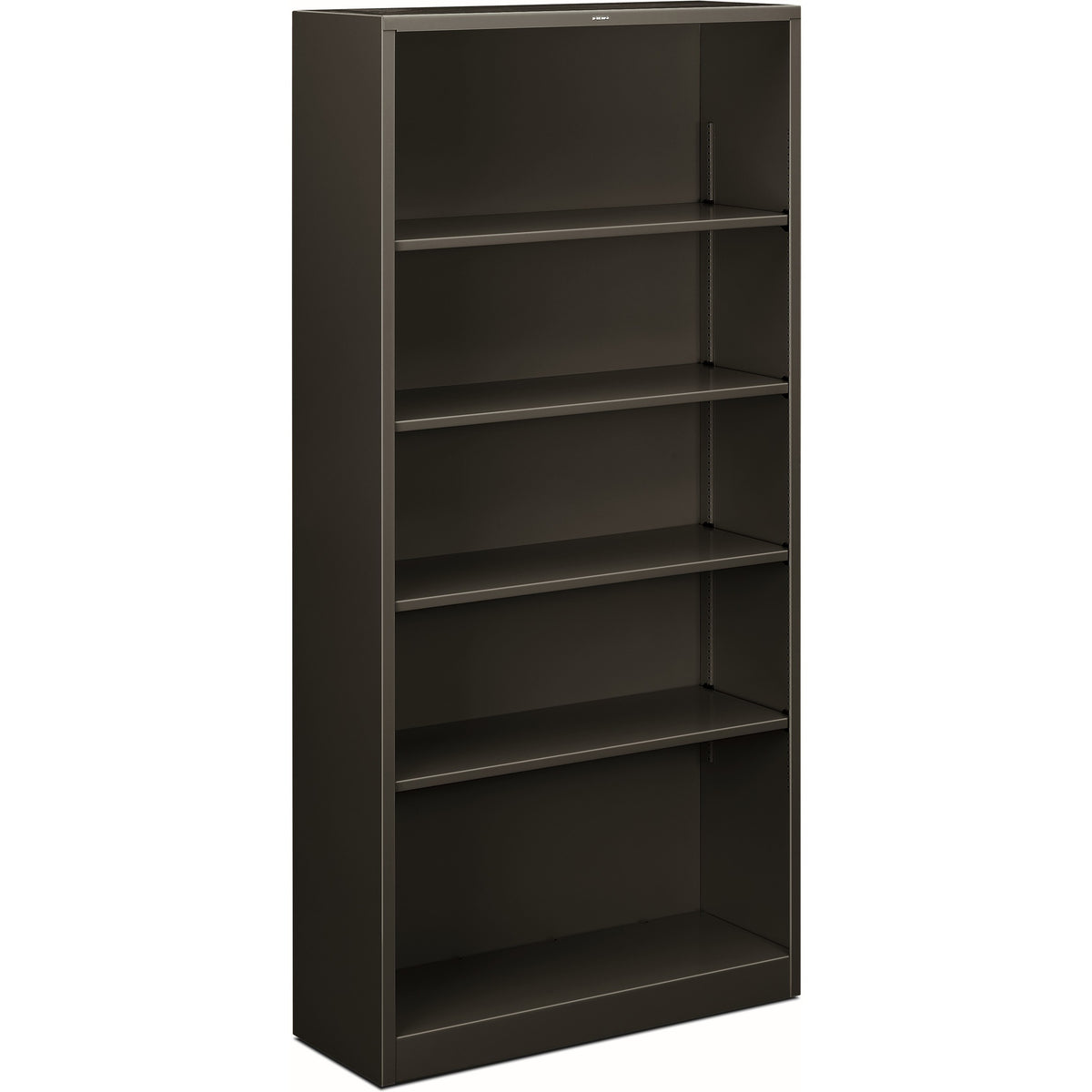 Metal Bookcase, Five-Shelf, 34.5w x 12.63d x 71h, Charcoal