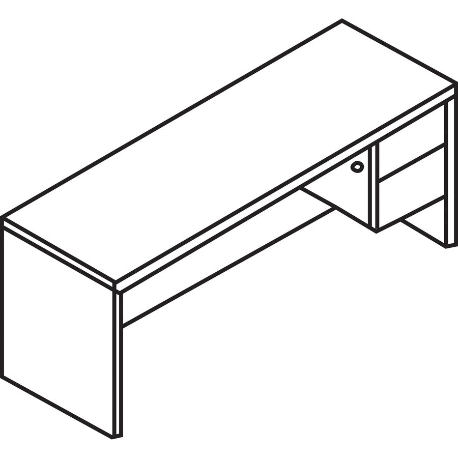 HON 10500 H10545R Pedestal Credenza - 72" x 24"29.5" - 2 x Box, File Drawer(s)Right Side - Flat Edge - 