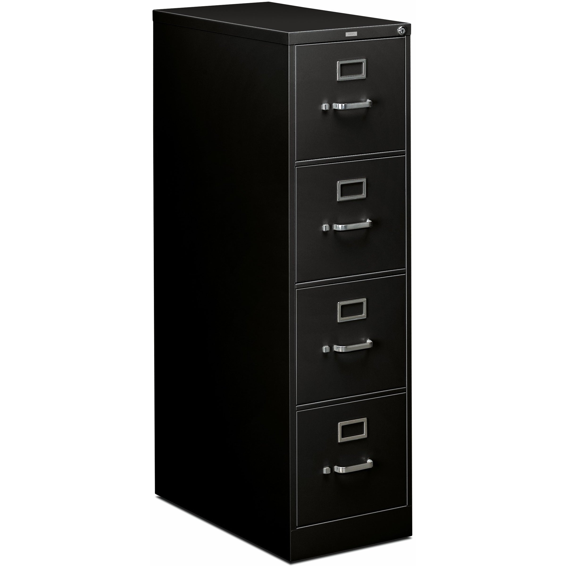 310 Series Vertical File, 4 Letter-Size File Drawers, Black, 15" x 26.5" x 52