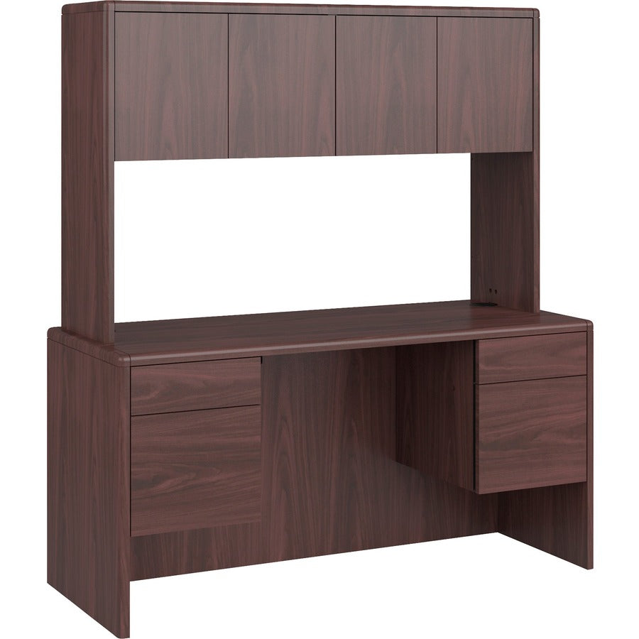 HON 10700 H10732 Hutch - 62.6" x 14.6"37.1" - Waterfall Edge - Finish: Mahogany