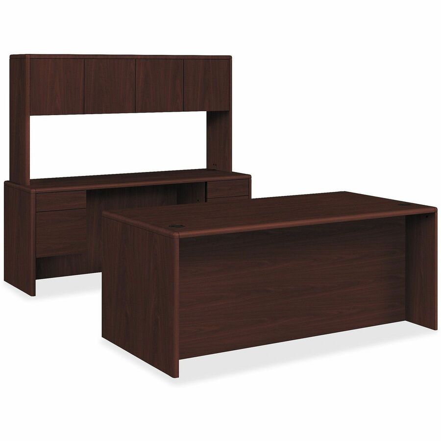 HON 10700 H10732 Hutch - 62.6" x 14.6"37.1" - Waterfall Edge - Finish: Mahogany