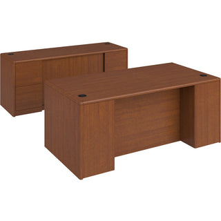 HON 10700 H10732 Hutch - 62.6" x 14.6"37.1" - Waterfall Edge - Finish: Mahogany