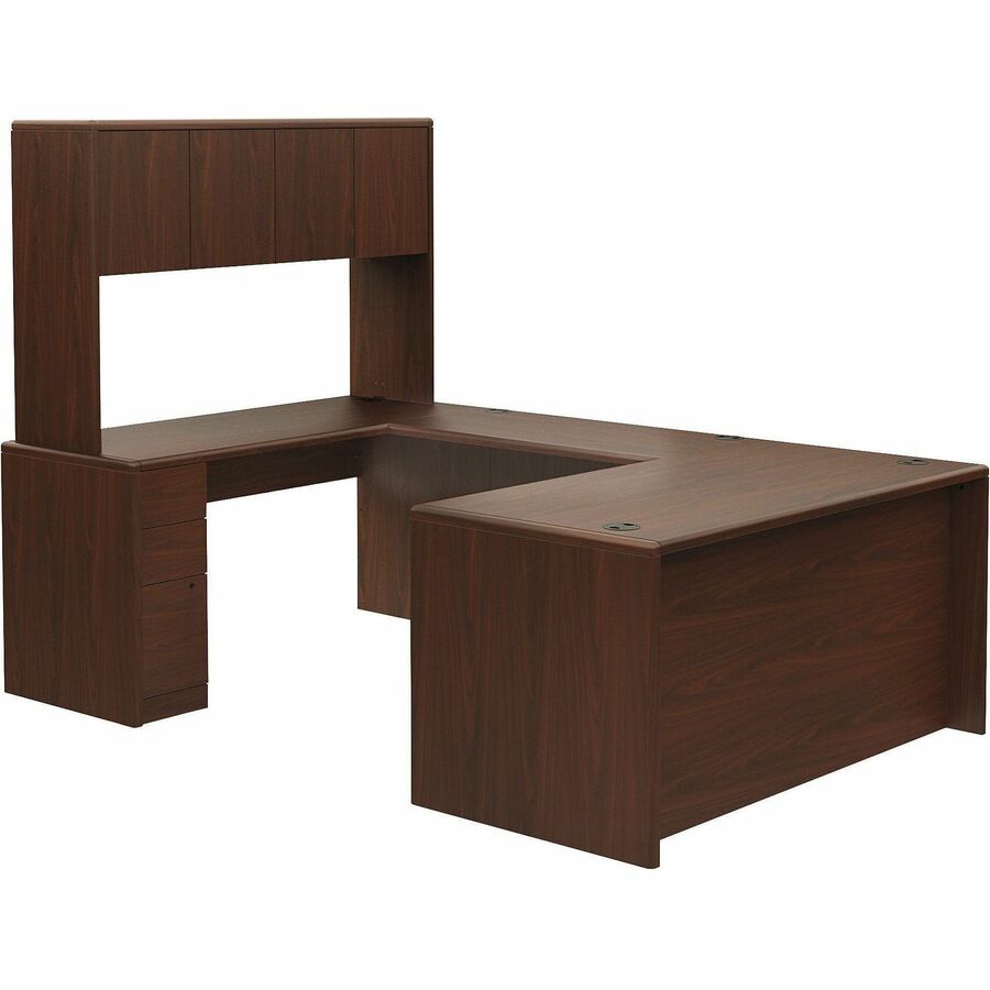HON 10700 H10732 Hutch - 62.6" x 14.6"37.1" - Waterfall Edge - Finish: Mahogany