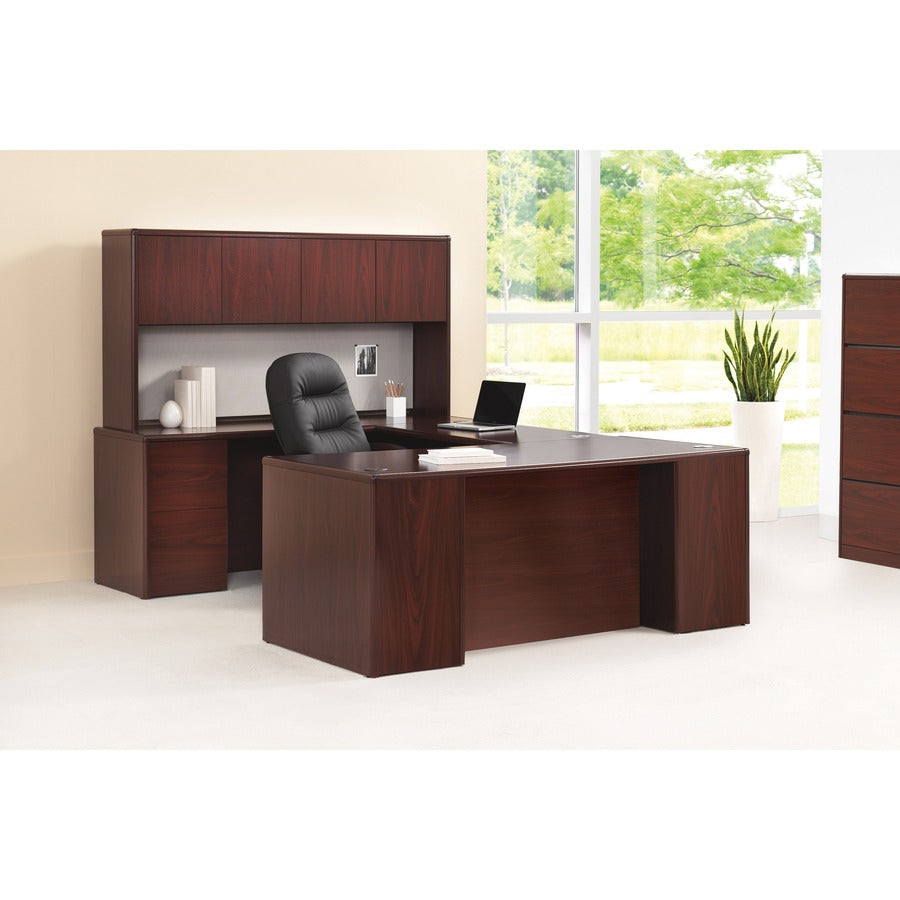 HON 10700 H10799 Pedestal Desk - 72" x 36"29.5" - 5 x Box, File Drawer(s) - Double Pedestal - Waterfall Edge - Finish: Mahogany - 