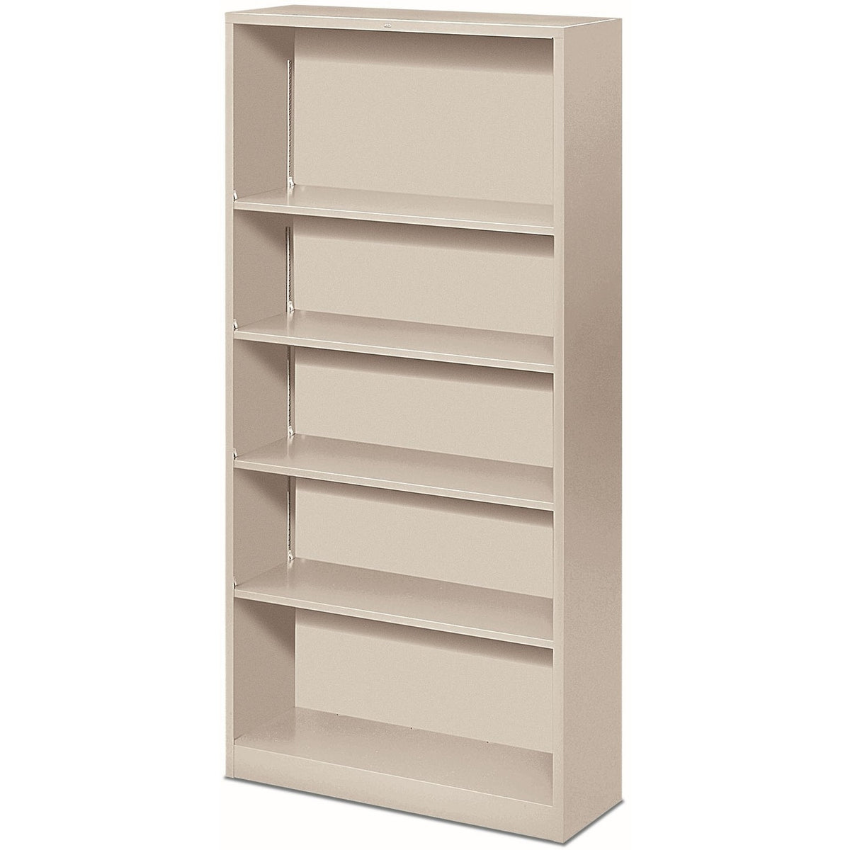 Metal Bookcase, Five-Shelf, 34.5w x 12.63d x 71h, Light Gray
