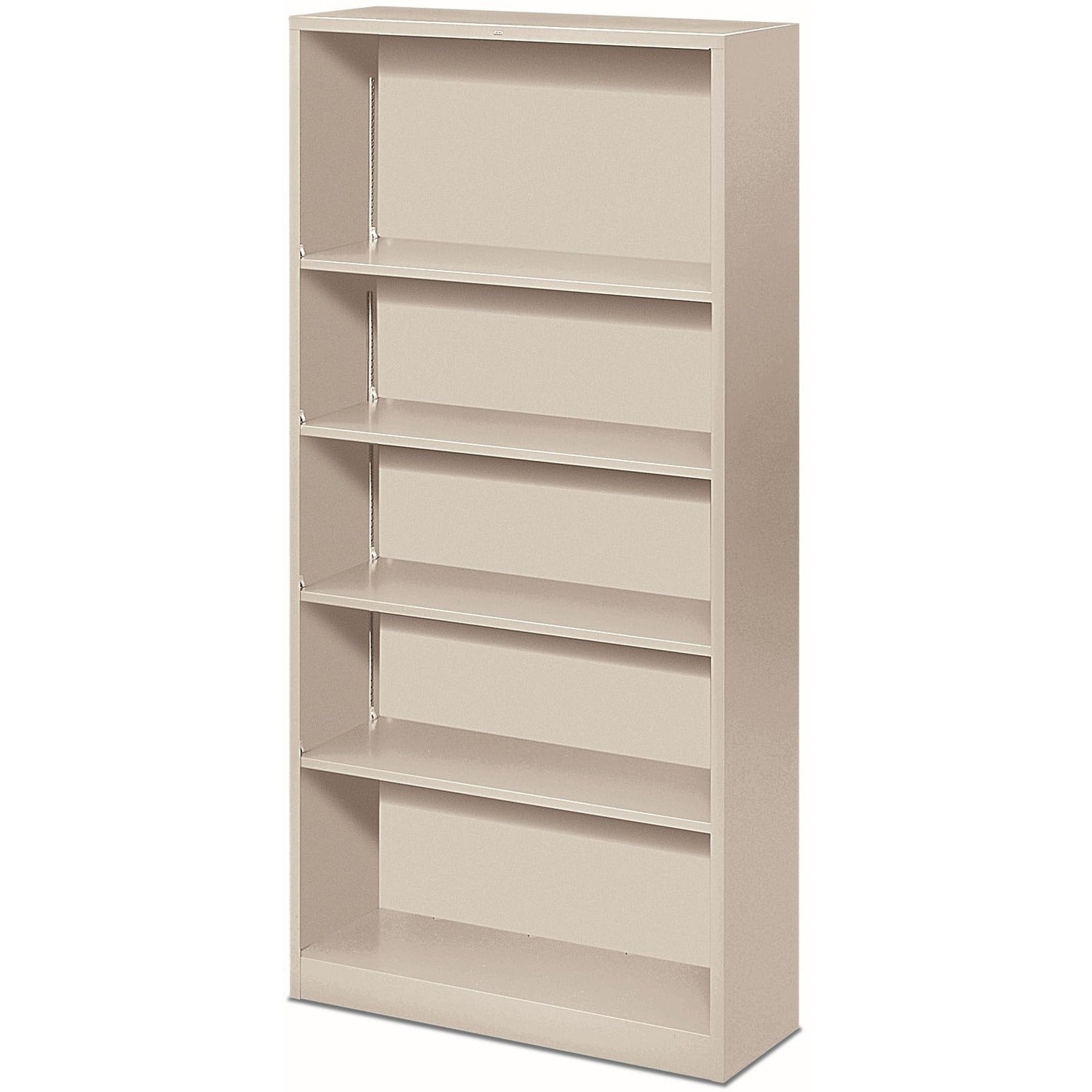 Metal Bookcase, Five-Shelf, 34.5w x 12.63d x 71h, Light Gray