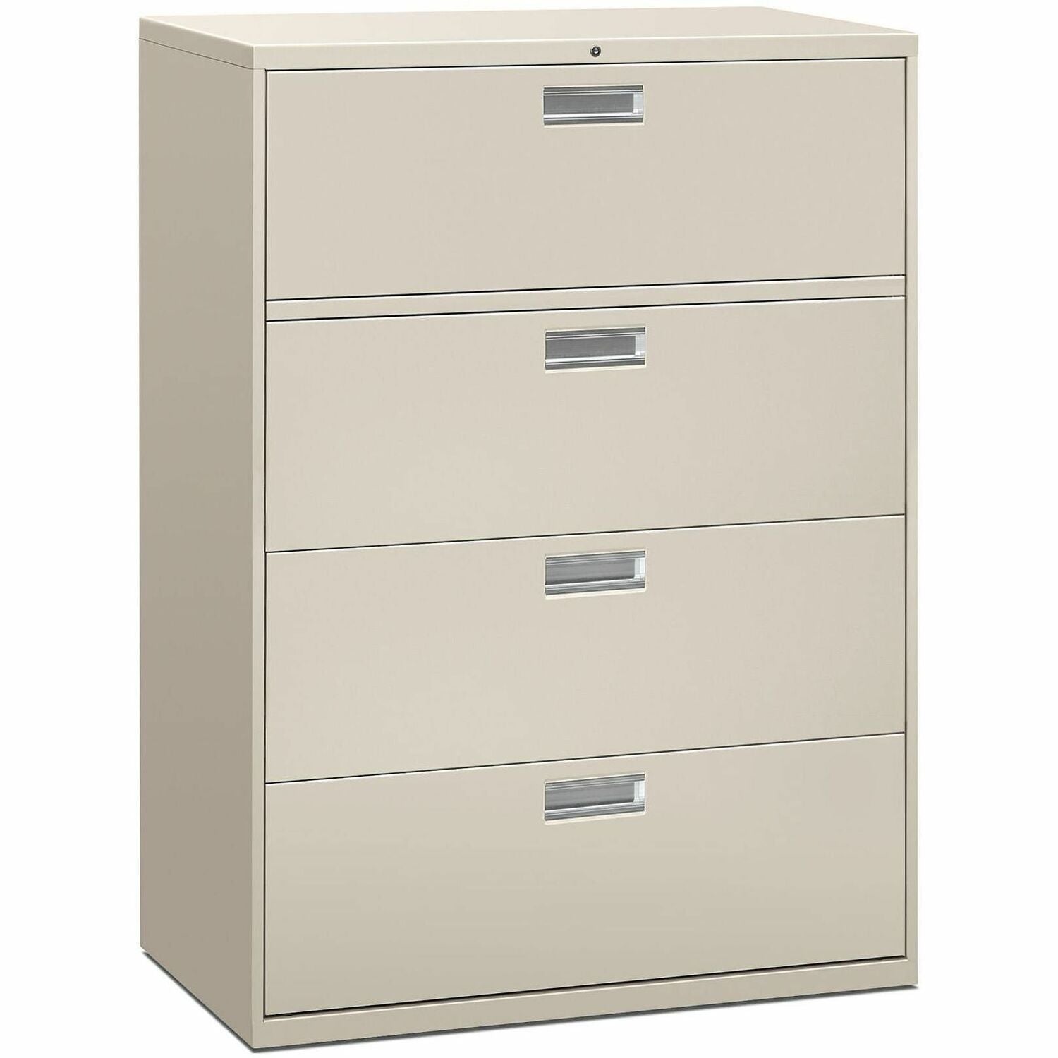 Brigade 600 Series Lateral File, 4 Legal/Letter-Size File Drawers, Light Gray, 42" x 18" x 52.5