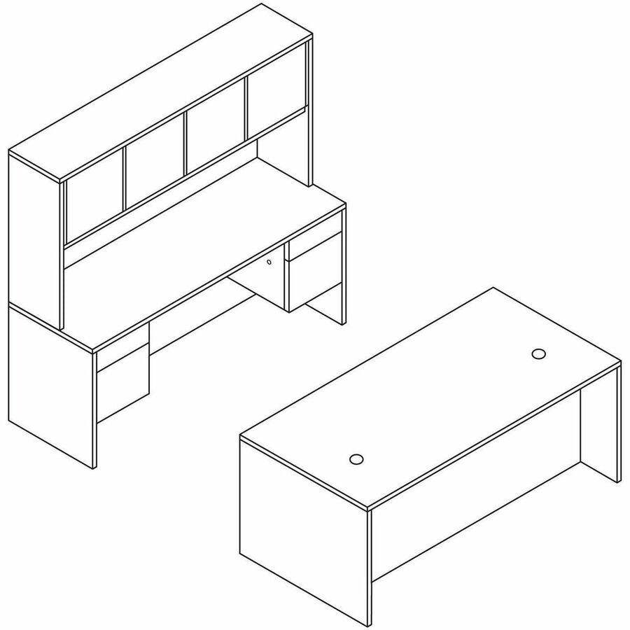 10500 Series Double 3/4-Height Pedestal Desk, Left and Right: Box/File, 72" x 36" x 29.5", Mahogany
