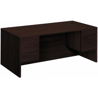 10500 Series Double 3/4-Height Pedestal Desk, Left and Right: Box/File, 72" x 36" x 29.5", Mahogany