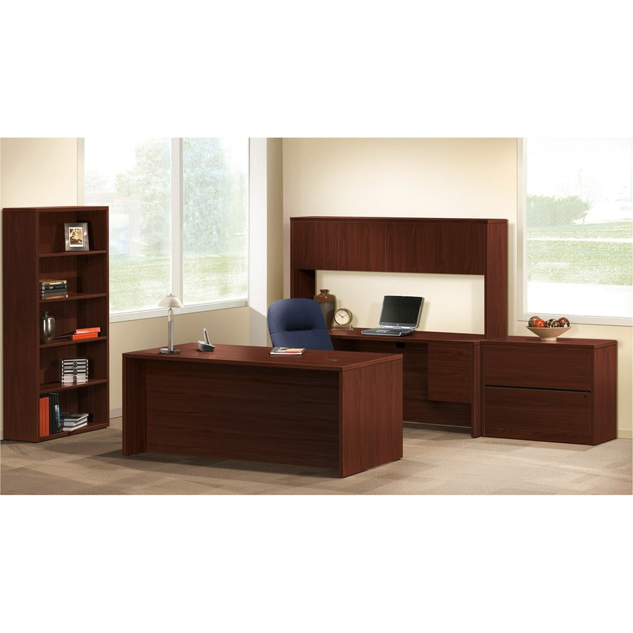 10500 Series L Workstation Return, 3/4 Height Right Ped, 48w x 24d x 29.5h, Mahogany