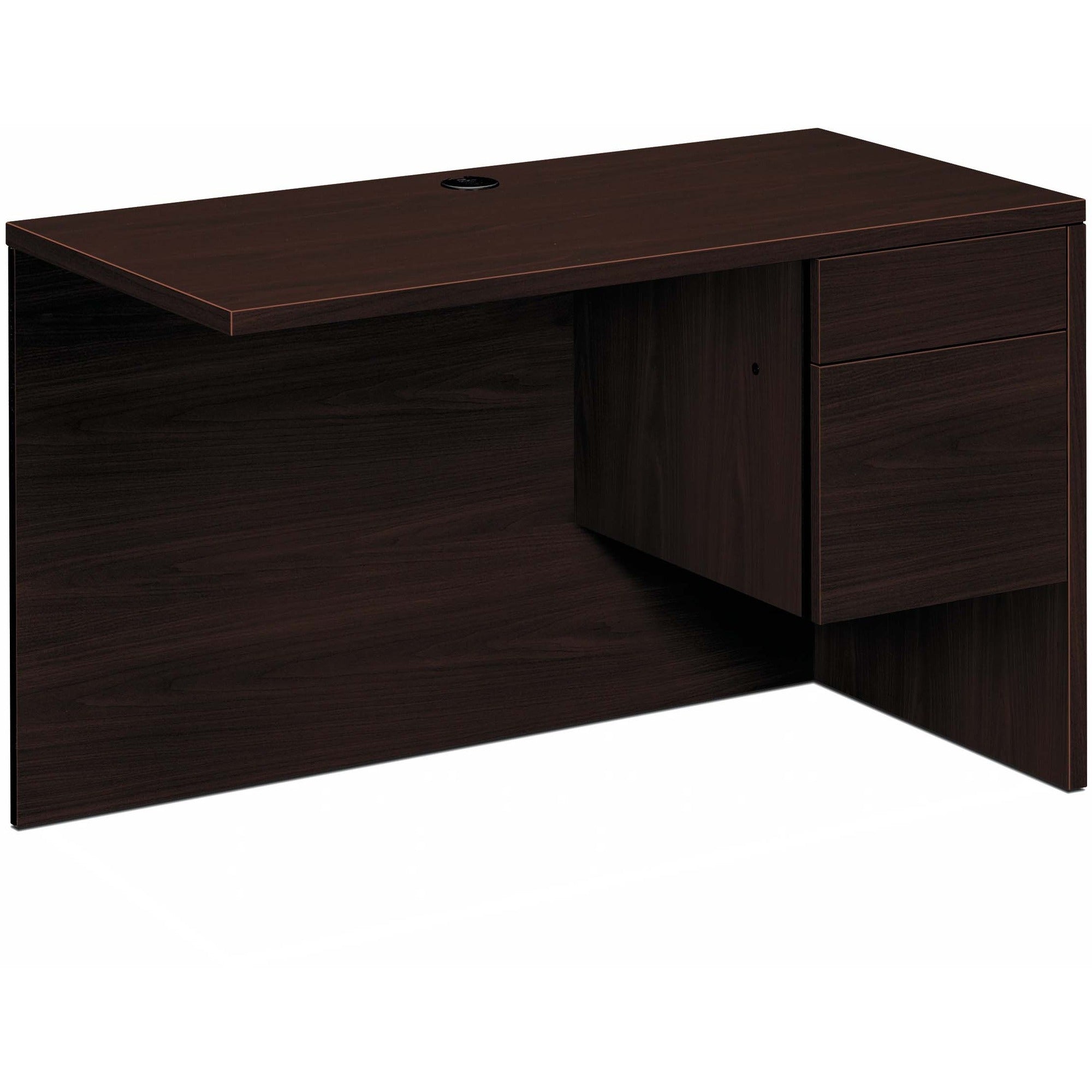 10500 Series L Workstation Return, 3/4 Height Right Ped, 48w x 24d x 29.5h, Mahogany