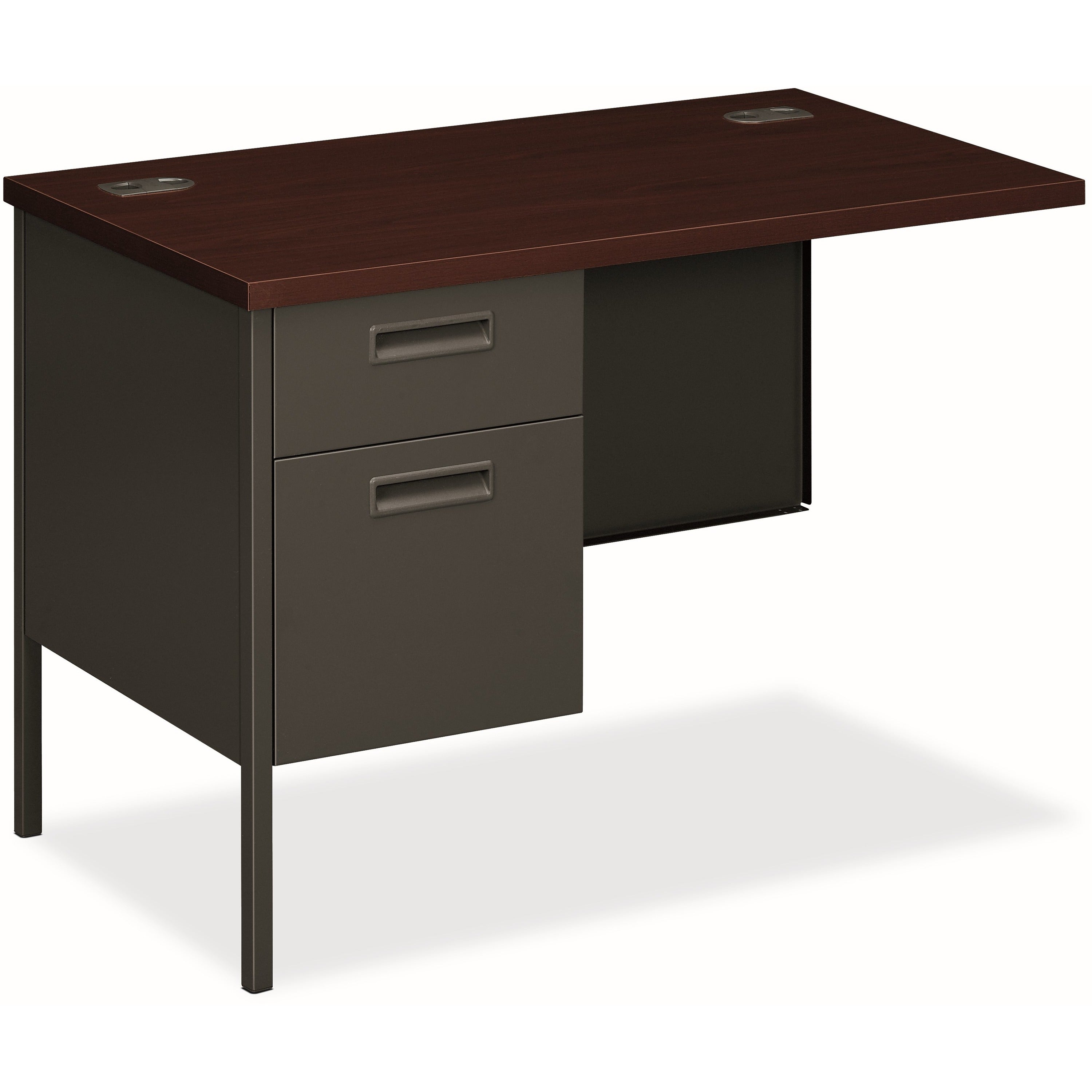 Metro Classic Series Workstation Return, Left, 42w x 24d x 29.5h, Mahogany/Charcoal