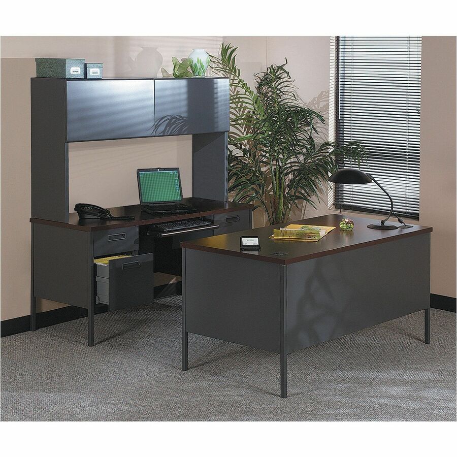Metro Classic Series Workstation Return, Left, 42w x 24d x 29.5h, Mahogany/Charcoal