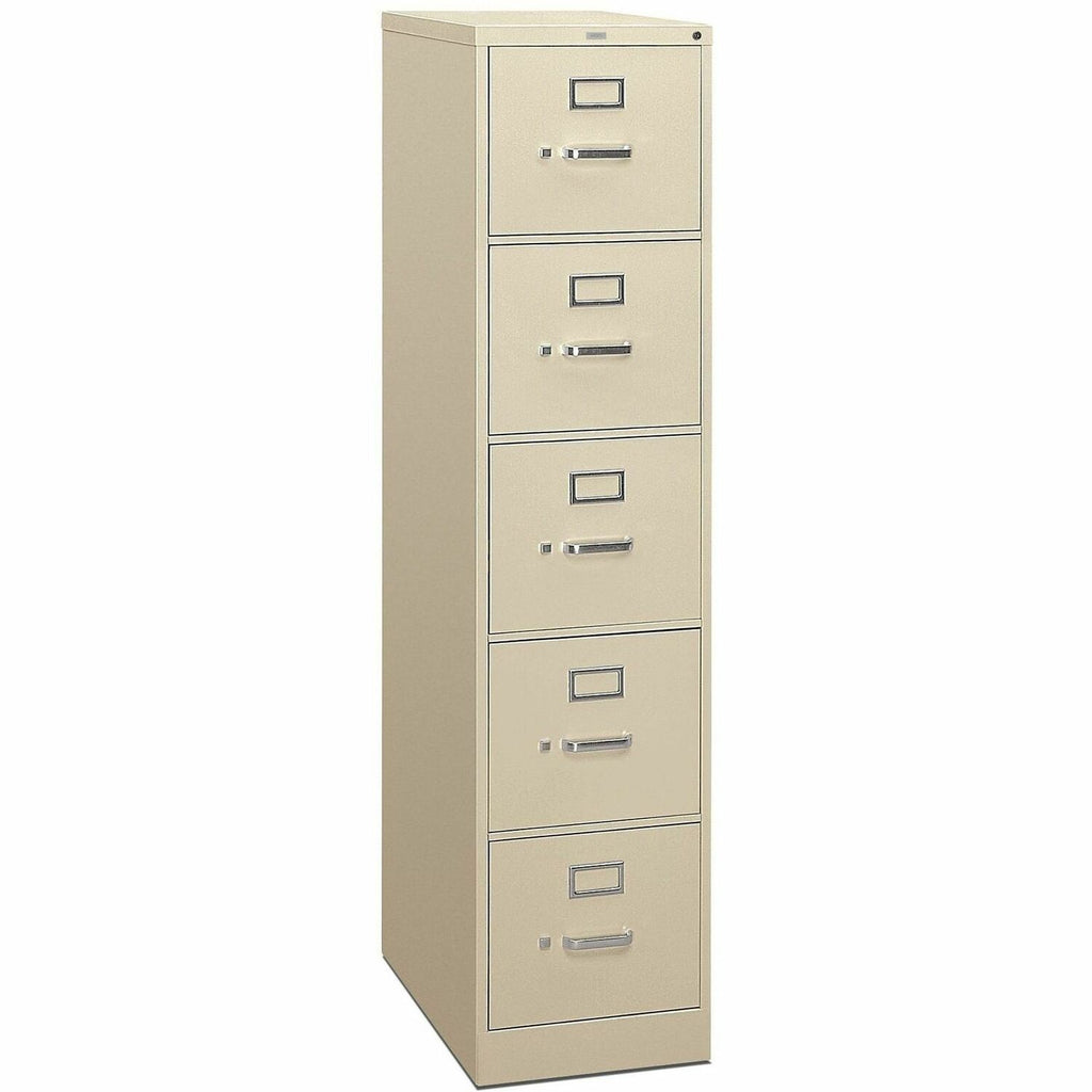 310 Series Vertical File, 5 Letter-Size File Drawers, Putty, 15" x 26.5" x 60