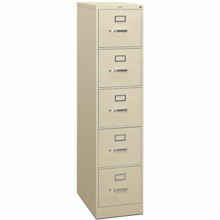 310 Series Vertical File, 5 Letter-Size File Drawers, Putty, 15" x 26.5" x 60