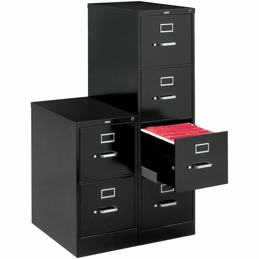 510 Series Vertical File, 2 Letter-Size File Drawers, Black, 15" x 25" x 29