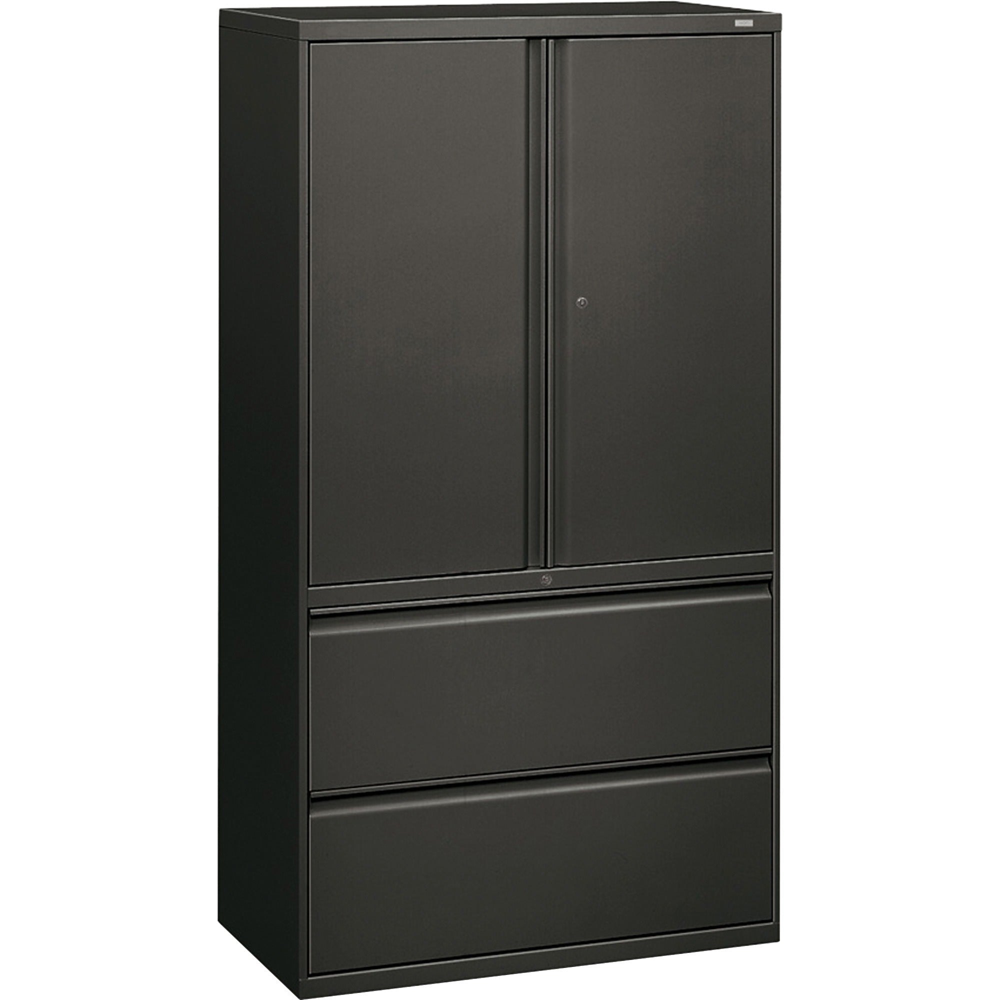 HON Brigade 800 H885LS Lateral File - 36" x 18"67" - 2 Drawer(s) - 3 Shelve(s) - Finish: Charcoal - 