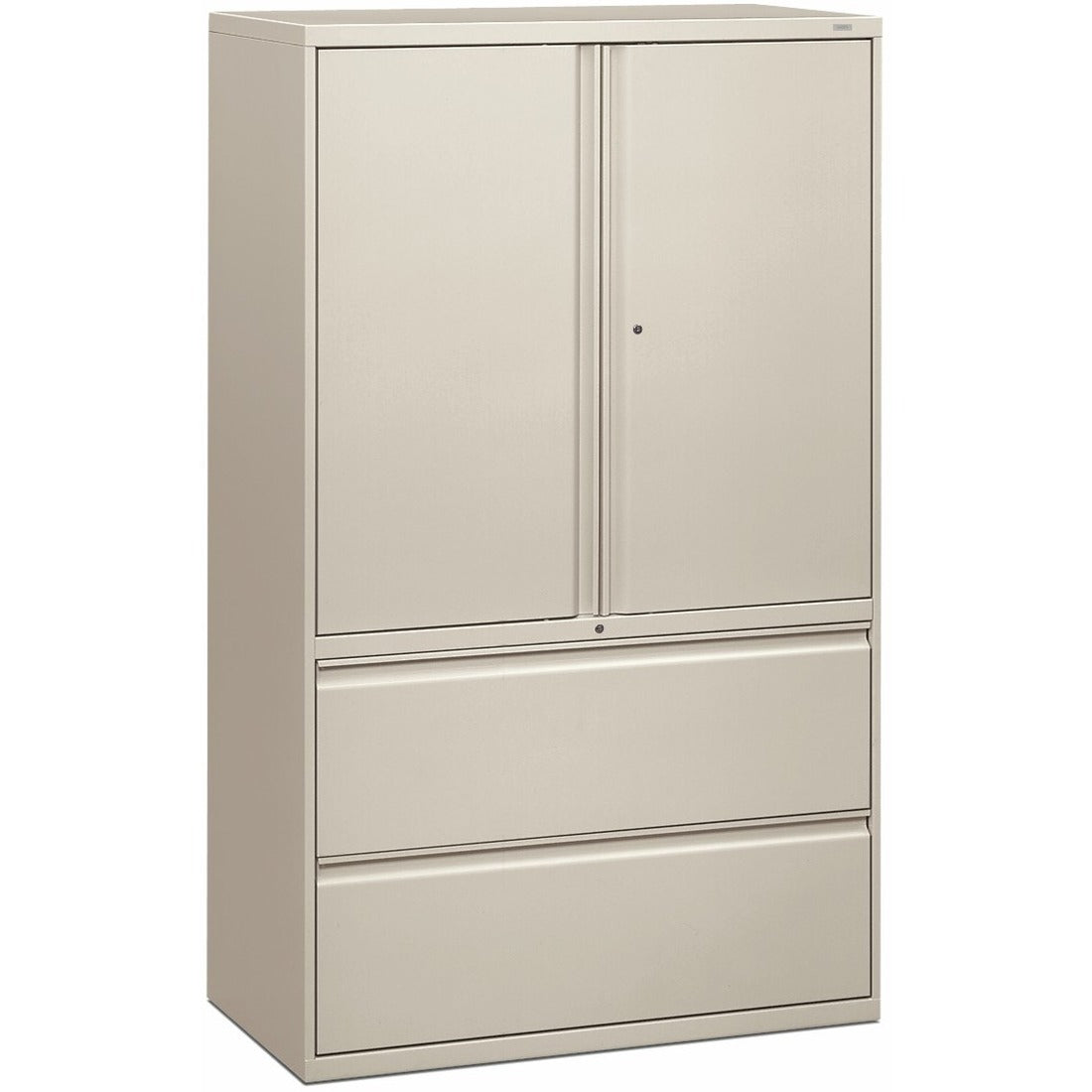 HON Brigade 800 H895LS Lateral File - 42" x 18"67" - 2 Drawer(s) - 3 Shelve(s) - Finish: Light Gray - 