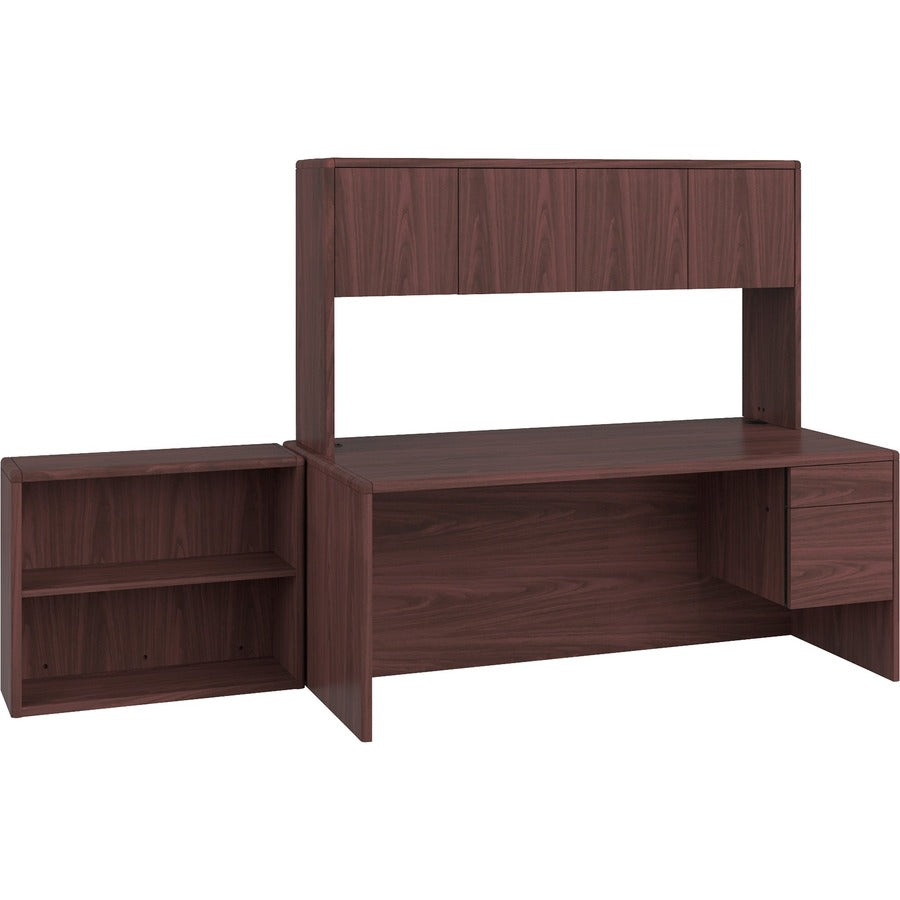 HON 10700 H10752 Bookcase - 36" x 13.1"29.6" - 2 Shelve(s) - Waterfall Edge - Finish: Mahogany - 