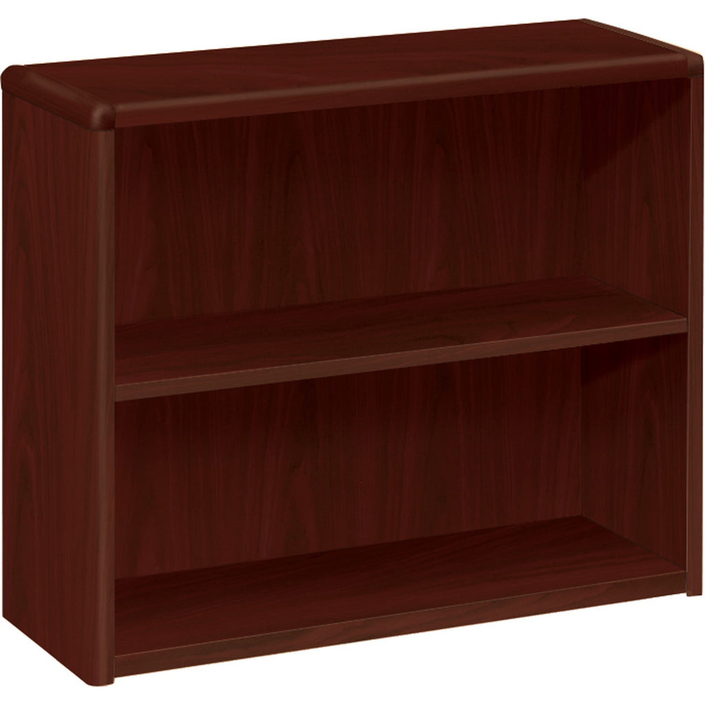 HON 10700 H10752 Bookcase - 36" x 13.1"29.6" - 2 Shelve(s) - Waterfall Edge - Finish: Mahogany