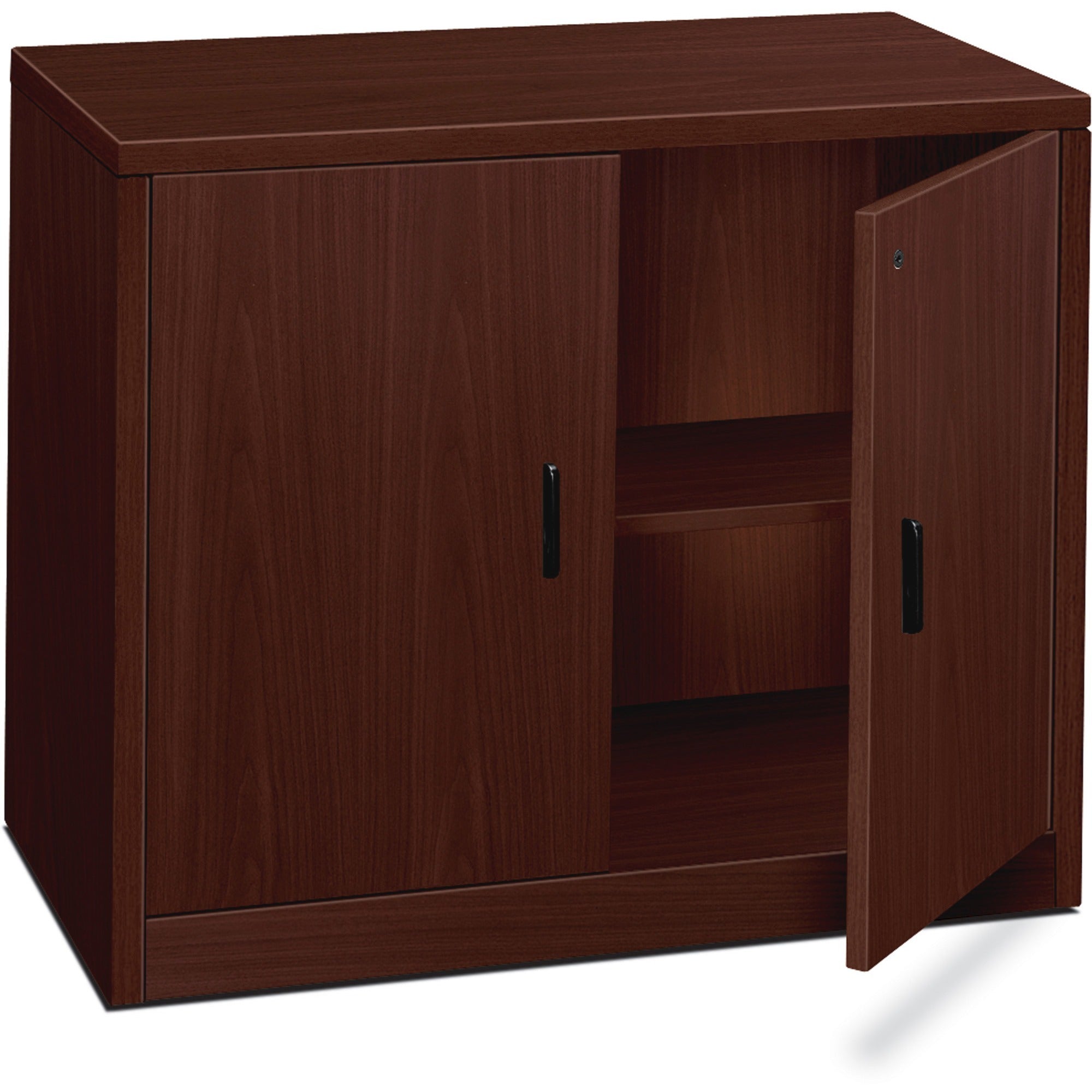 10500 Series Storage Cabinet w/Doors, 36w x 20d x 29.5h, Mahogany