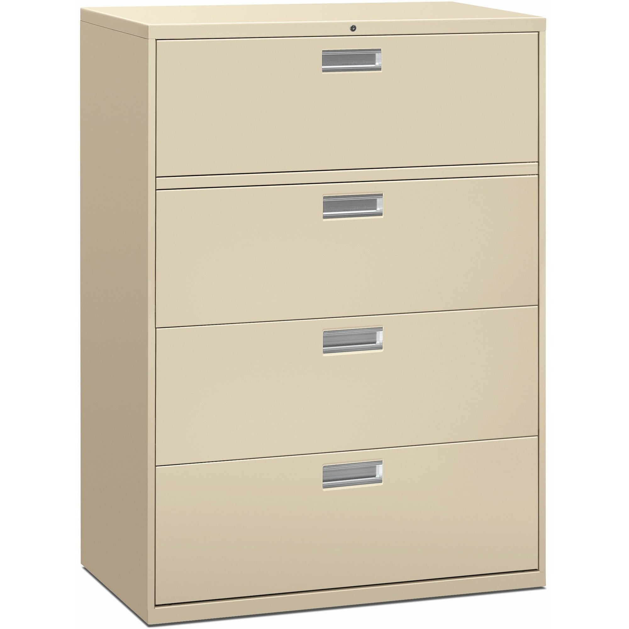 Brigade 600 Series Lateral File, 4 Legal/Letter-Size File Drawers, Putty, 42" x 18" x 52.5