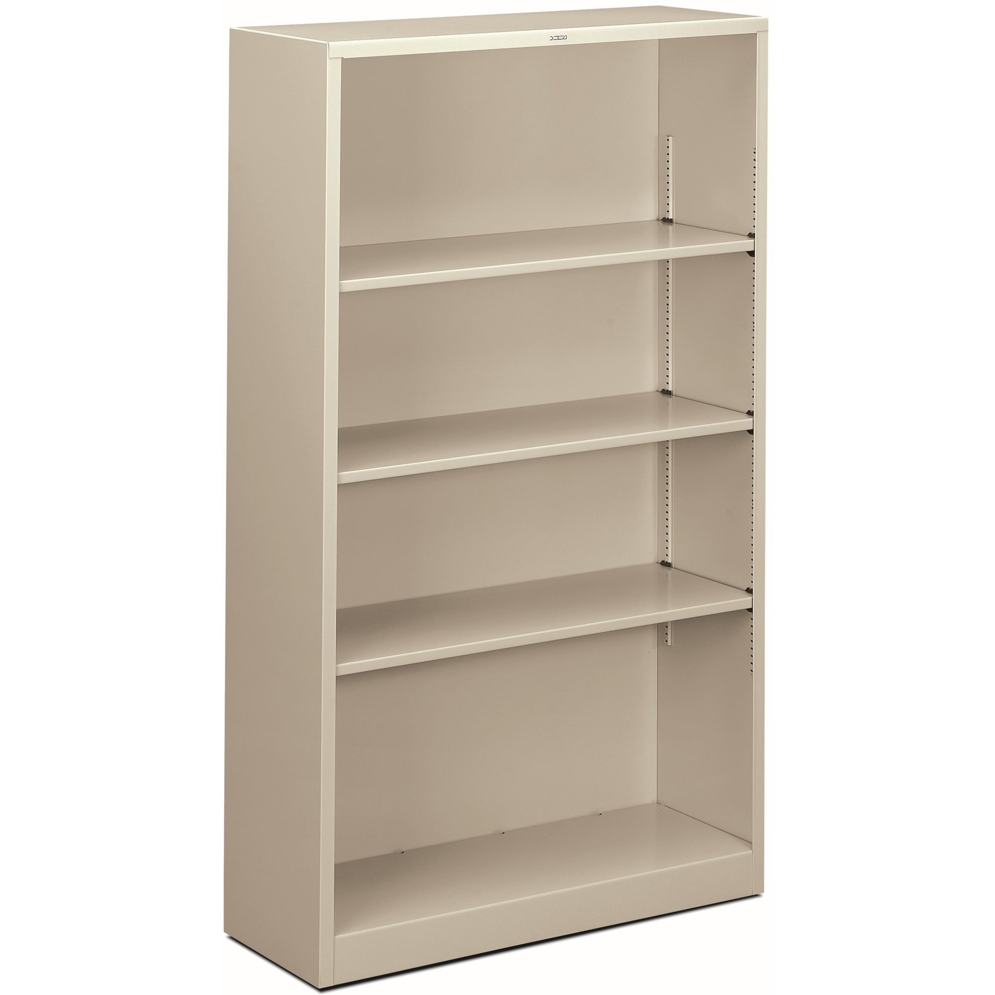 Metal Bookcase, Four-Shelf, 34.5w x 12.63d x 59h, Light Gray