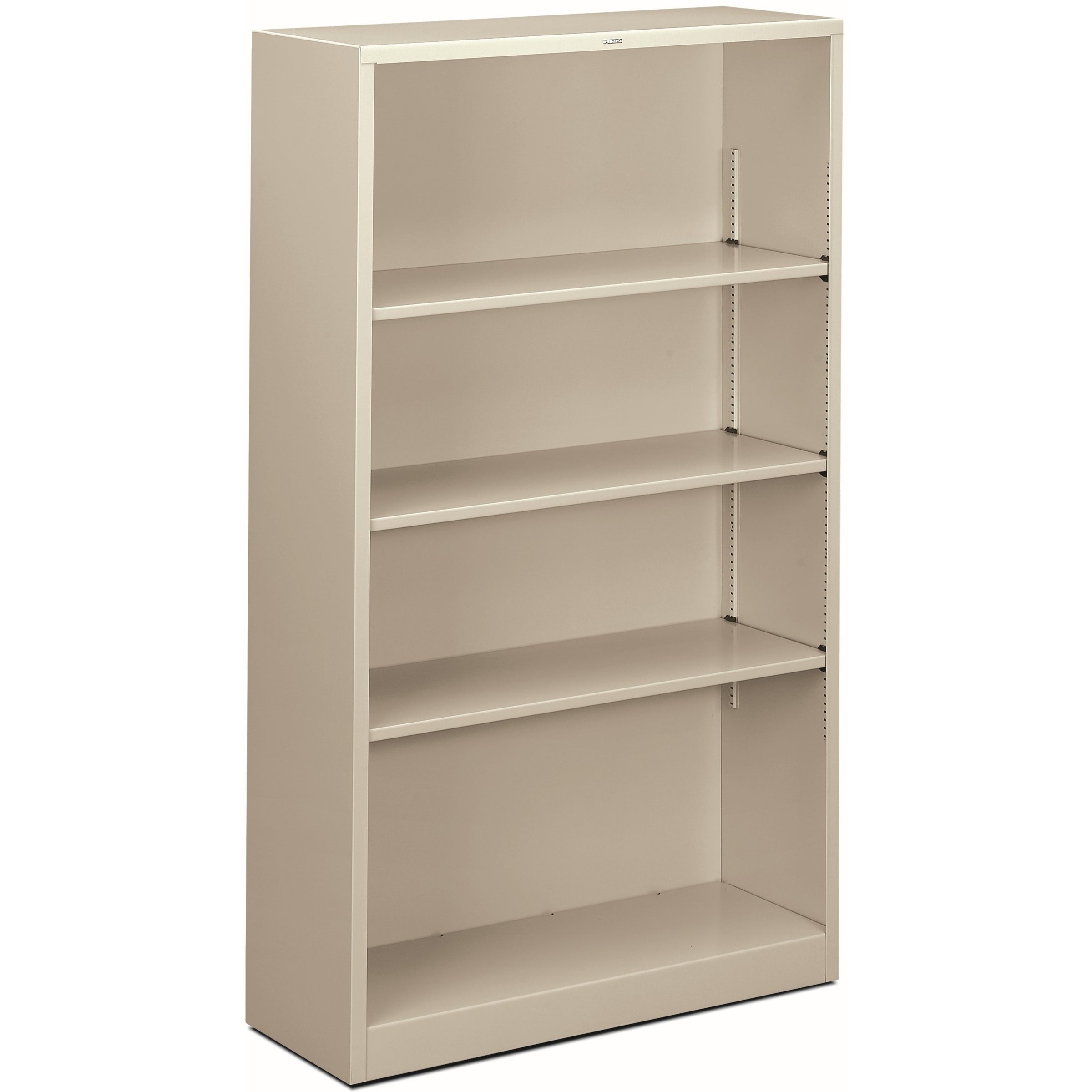 Metal Bookcase, Four-Shelf, 34.5w x 12.63d x 59h, Light Gray