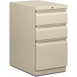 Brigade Mobile Pedestal with Pencil Tray Insert, Left/Right, 3-Drawers: Box/Box/File, Letter, Light Gray, 15" x 22.88" x 28