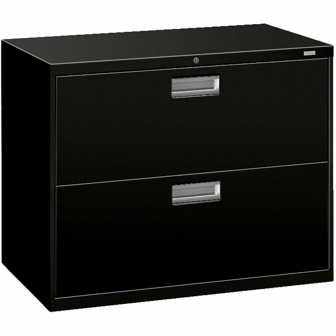 Brigade 600 Series Lateral File, 2 Legal/Letter-Size File Drawers, Black, 36" x 18" x 28
