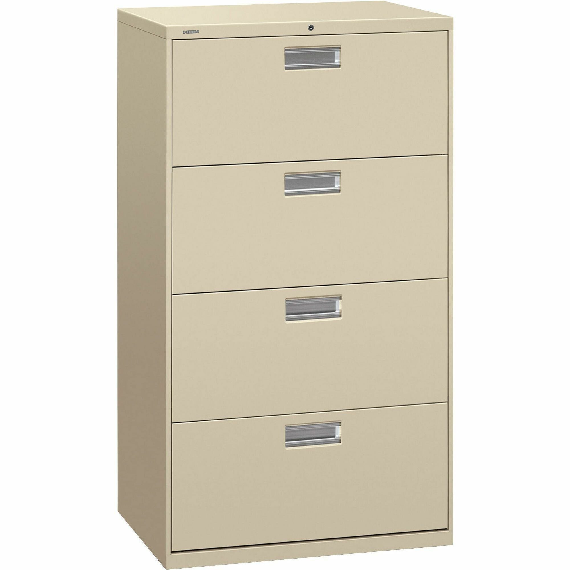 HON Brigade 600 H674 Lateral File - 30" x 18"53.3" - 4 Drawer(s) - Finish: Putty - 