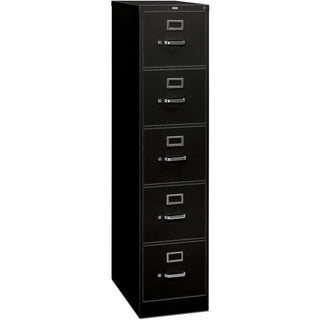 310 Series Vertical File, 5 Legal-Size File Drawers, Black, 18.25" x 26.5" x 60