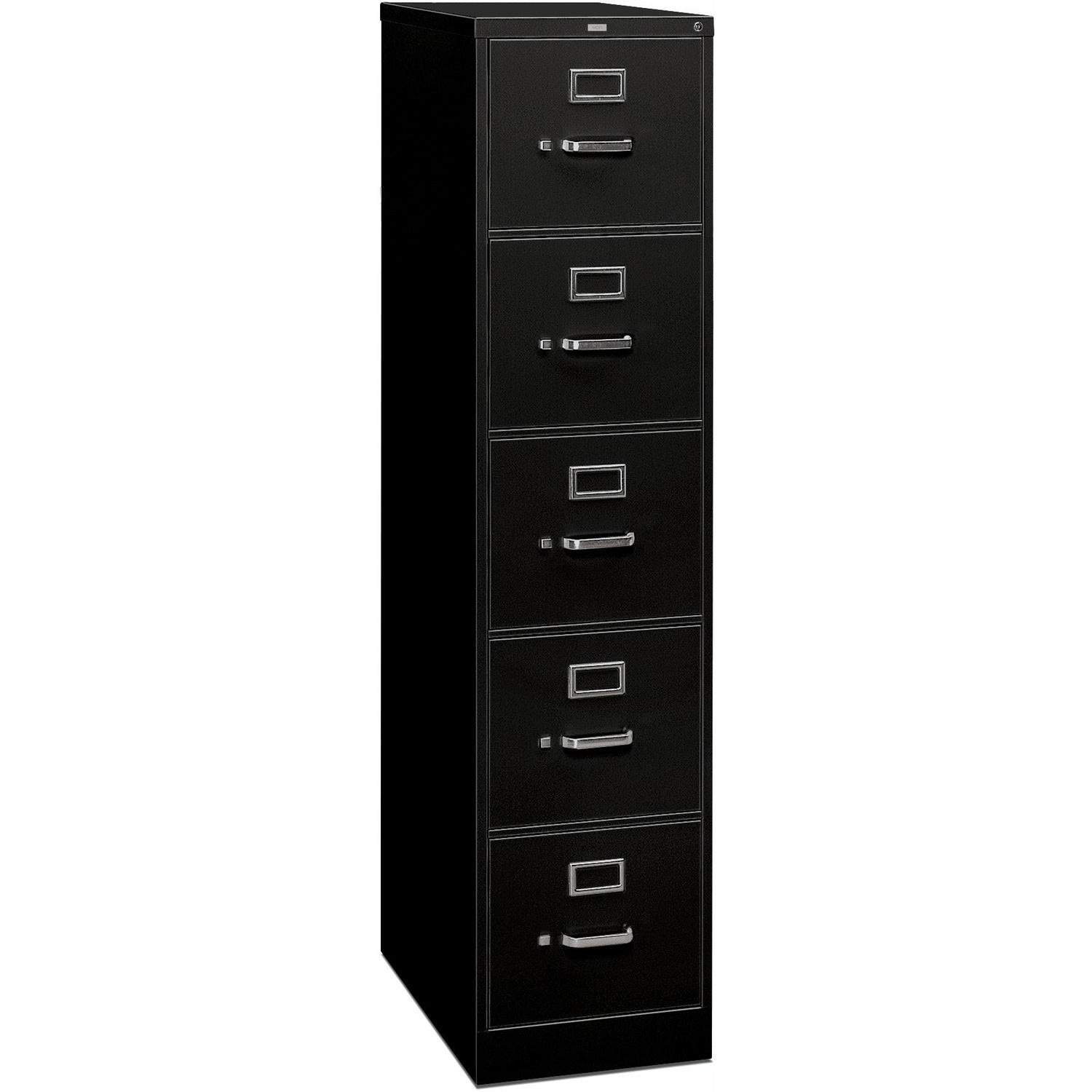 310 Series Vertical File, 5 Legal-Size File Drawers, Black, 18.25" x 26.5" x 60