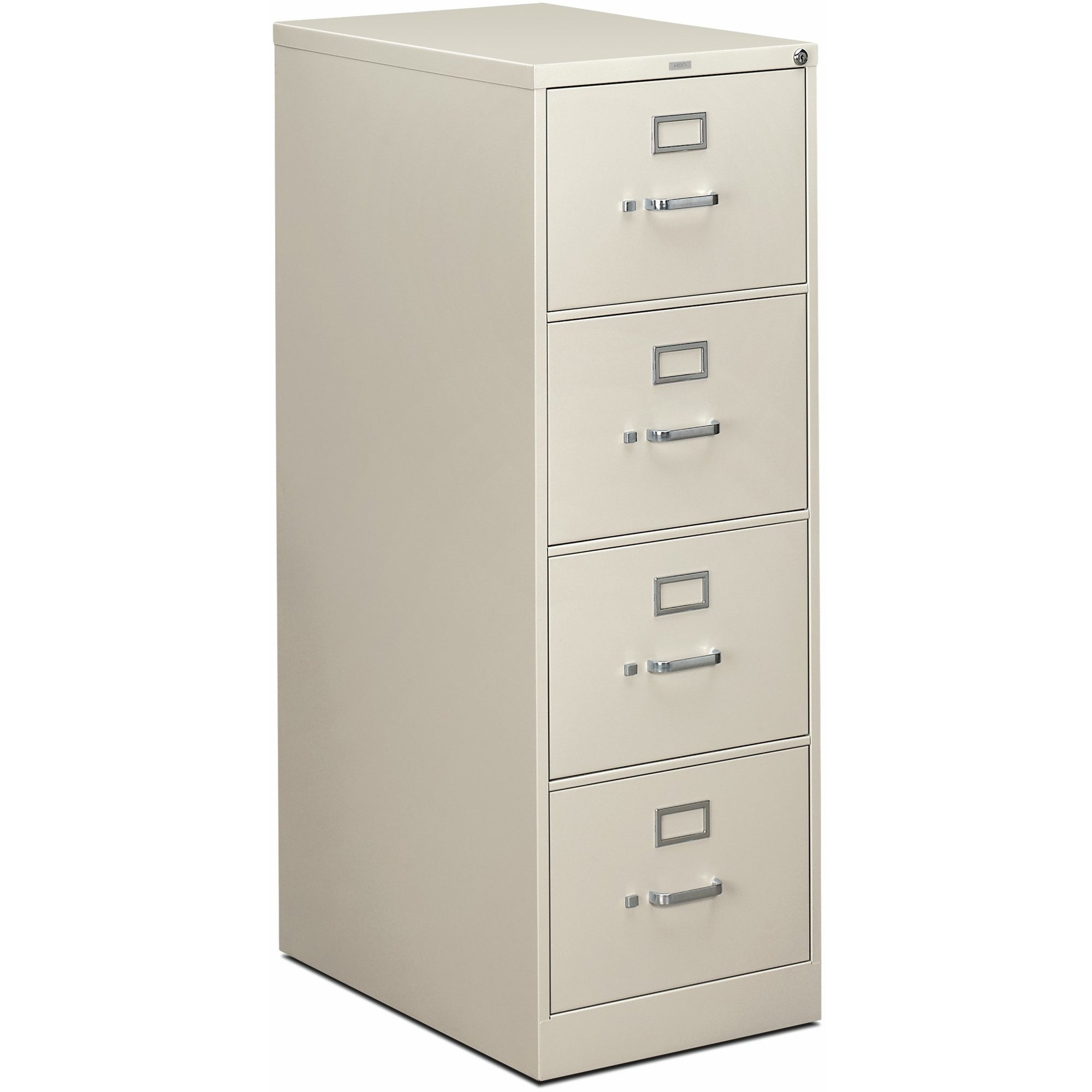 310 Series Vertical File, 4 Legal-Size File Drawers, Light Gray, 18.25" x 26.5" x 52