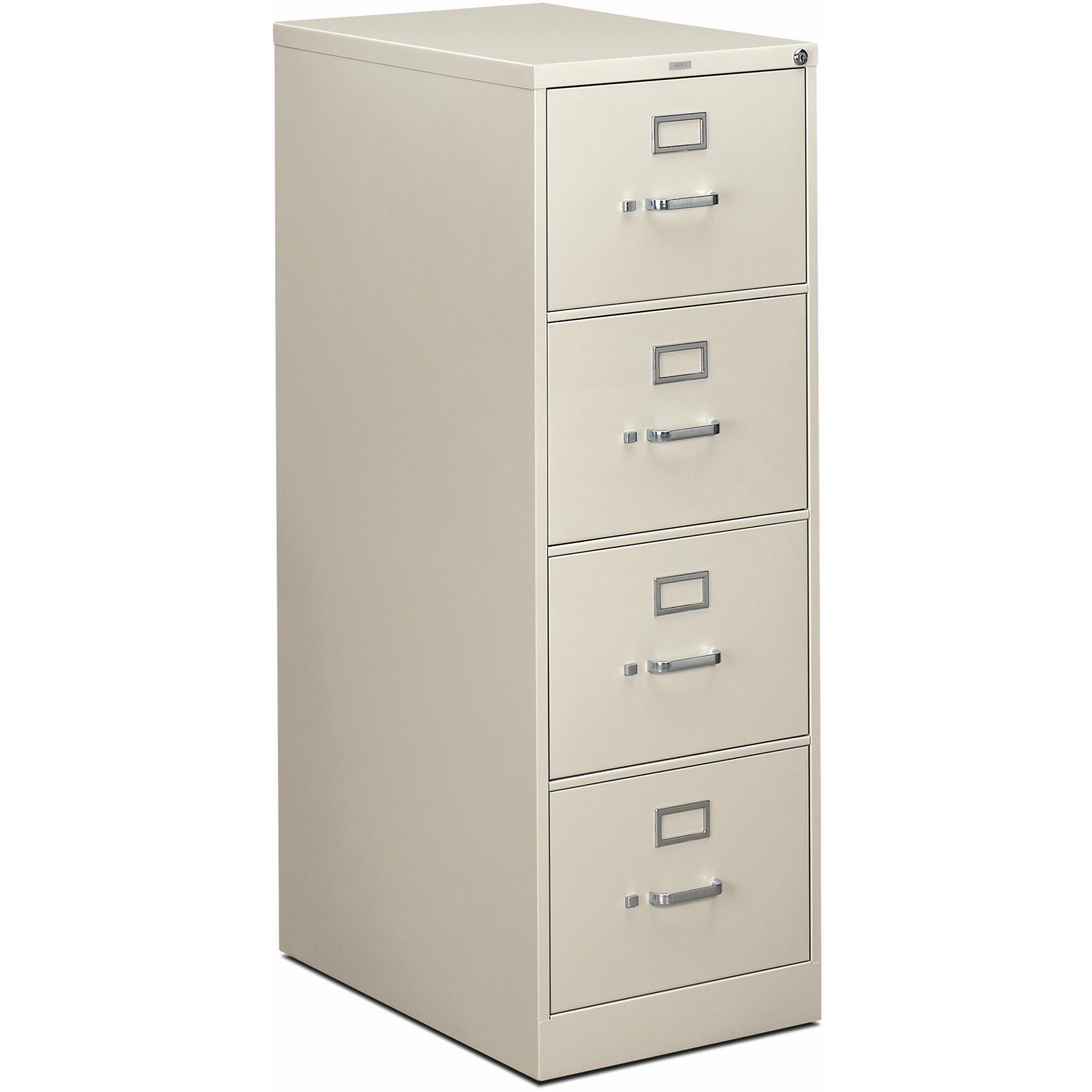 310 Series Vertical File, 4 Legal-Size File Drawers, Light Gray, 18.25" x 26.5" x 52