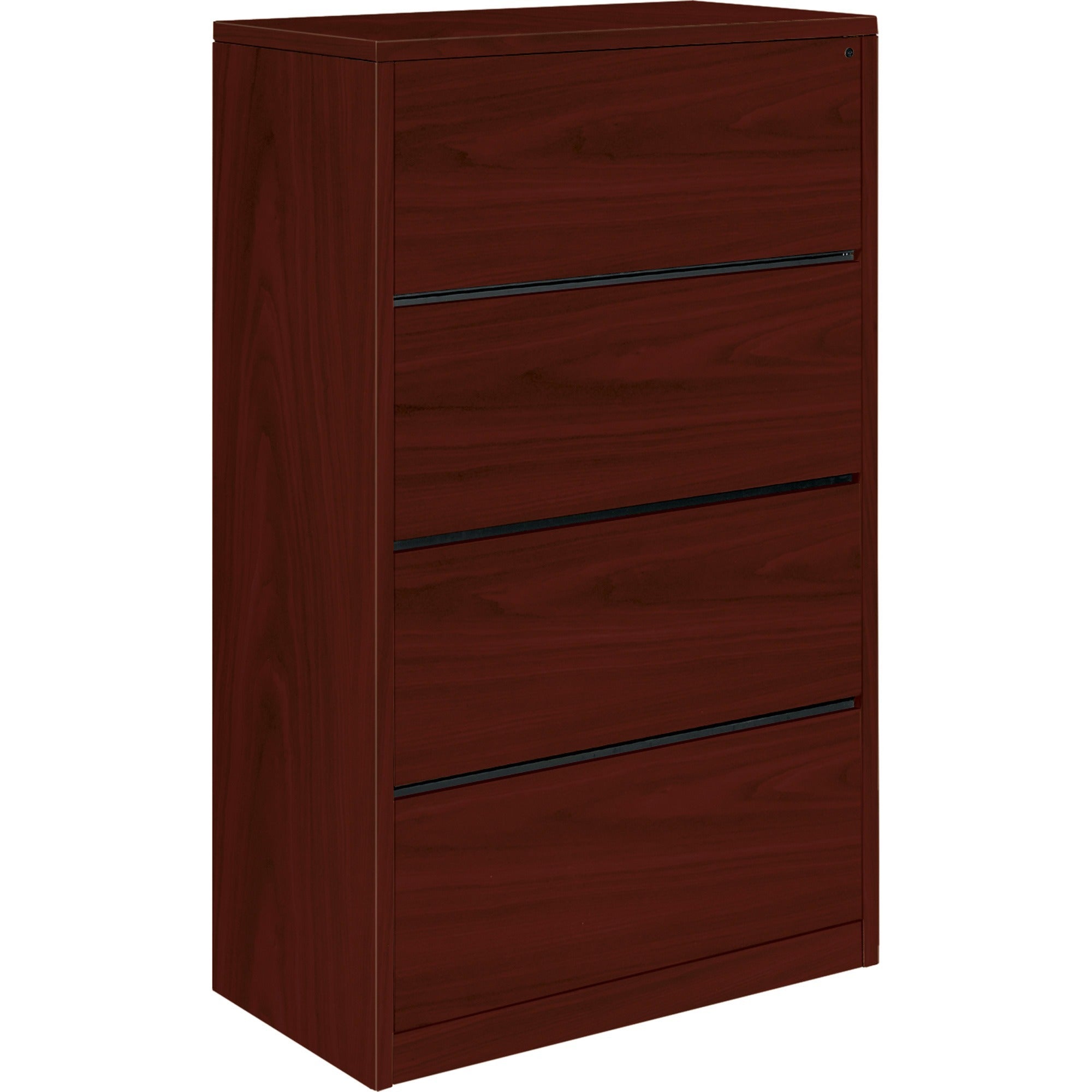 10500 Series Lateral File, 4 Legal/Letter-Size File Drawers, Mahogany, 36" x 20" x 59.13