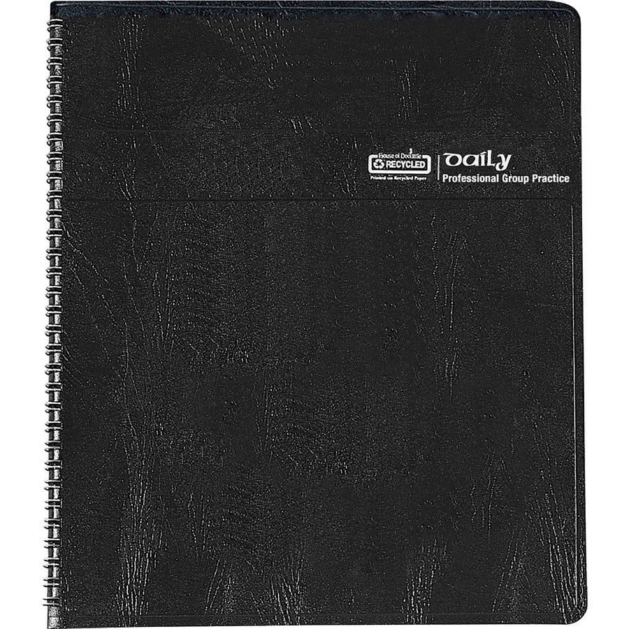 Eight-Person Group Practice Daily Appointment Book, 11 x 8.5, Black Cover, 12-Month (Jan to Dec): 2024