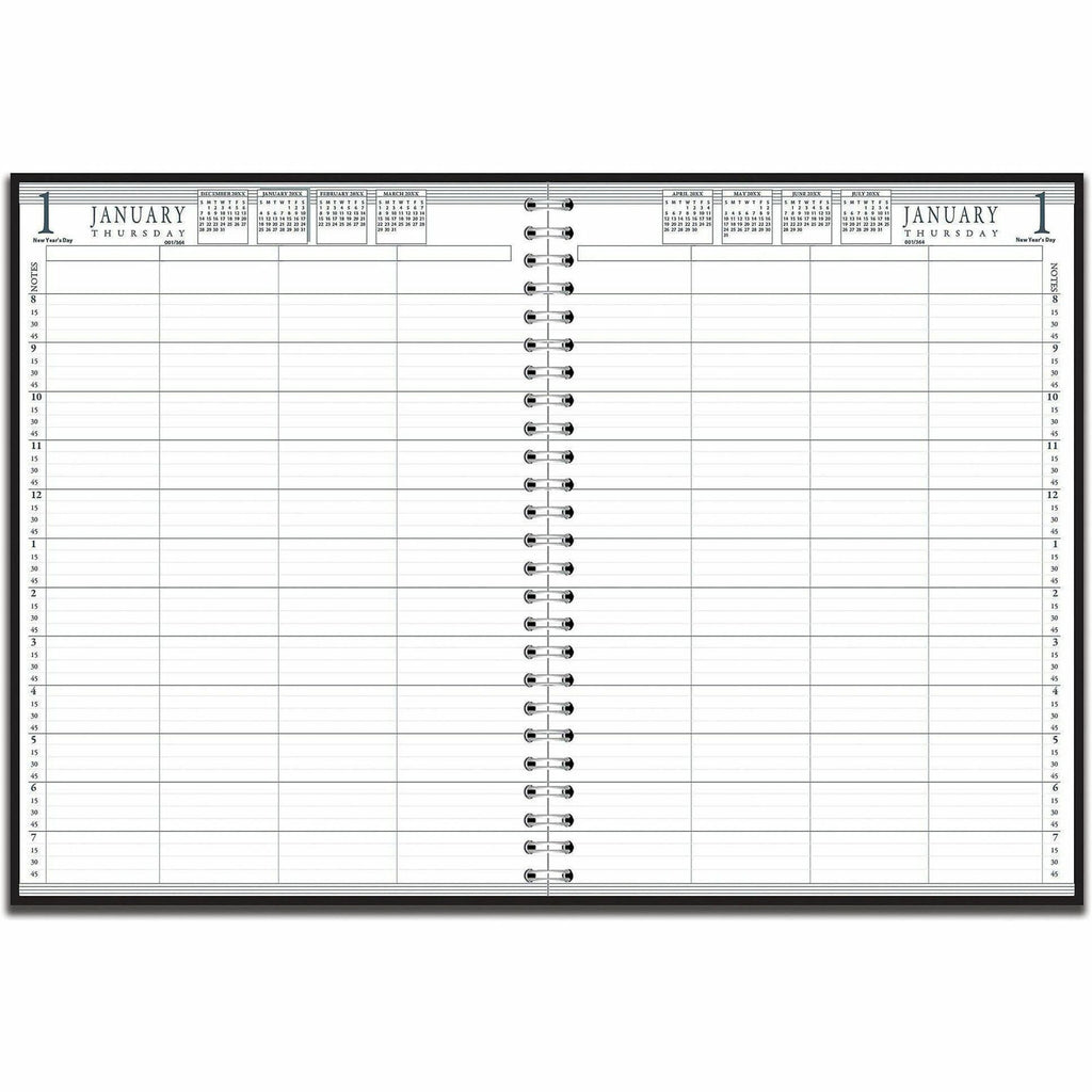 Eight-Person Group Practice Daily Appointment Book, 11 x 8.5, Black Cover, 12-Month (Jan to Dec): 2024