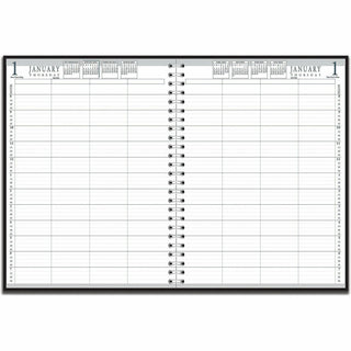 Eight-Person Group Practice Daily Appointment Book, 11 x 8.5, Black Cover, 12-Month (Jan to Dec): 2024
