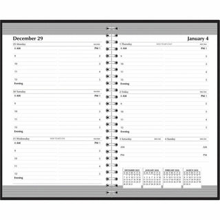 Recycled Weekly Appointment Book, 8 x 5, Black Cover, 12-Month (Jan to Dec): 2024