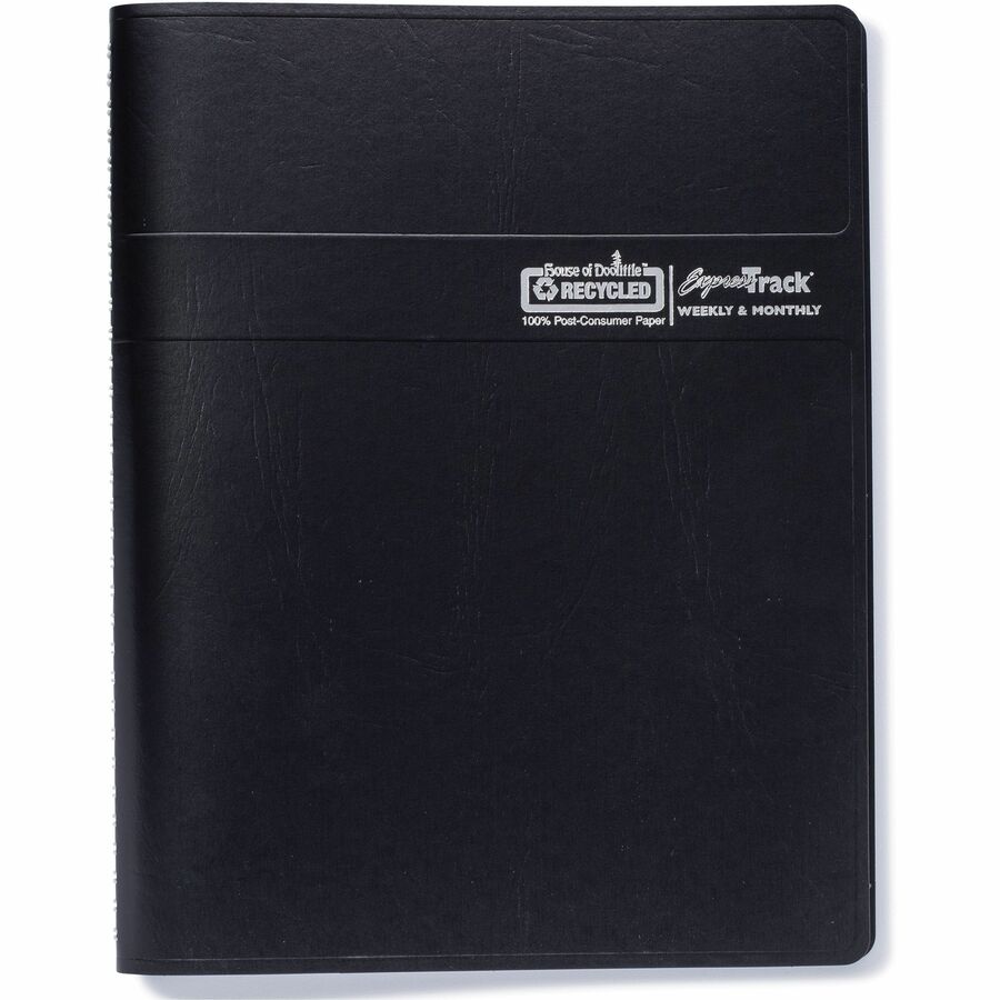 Express Track Recycled Weekly Appointment Book/Monthly Planner, 11 x 8.5, Black Cover, 13-Month (Jan to Jan): 2024 to 2025