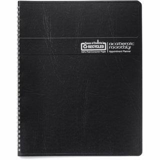 14-Month Recycled Ruled Monthly Planner, 11 x 8.5, Black Cover, 14-Month (July to Aug): 2023 to 2024